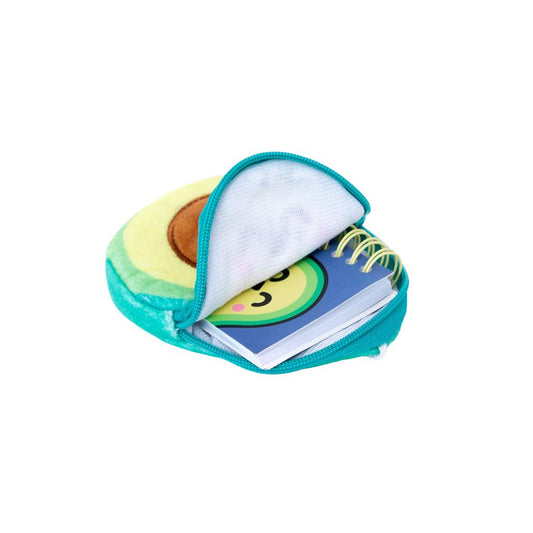 Bolsa com porta-chaves, mini caderno e folha de autocolantes - Abacate Mr. Wonderful