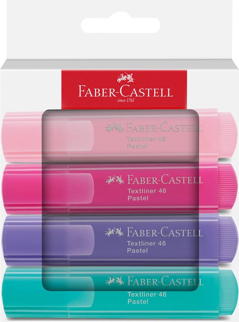 Sublinhadores Faber-Castell Textliner Cores pastel