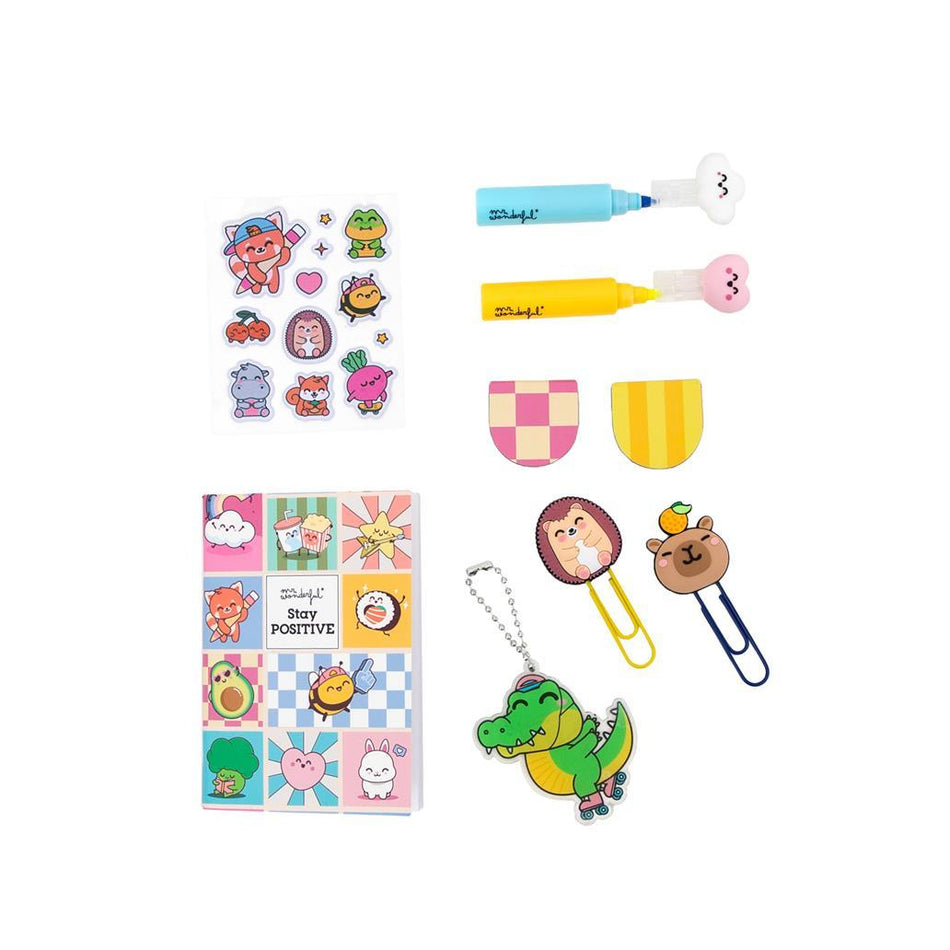Conjunto para decorar a tua Agenda - Stay positive - Mr.wonderful