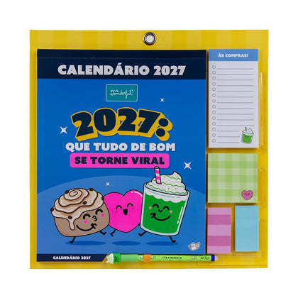 Calendário de parede Magnético e Bo-bo 2027 - Que tudo o que é bom se torne viral