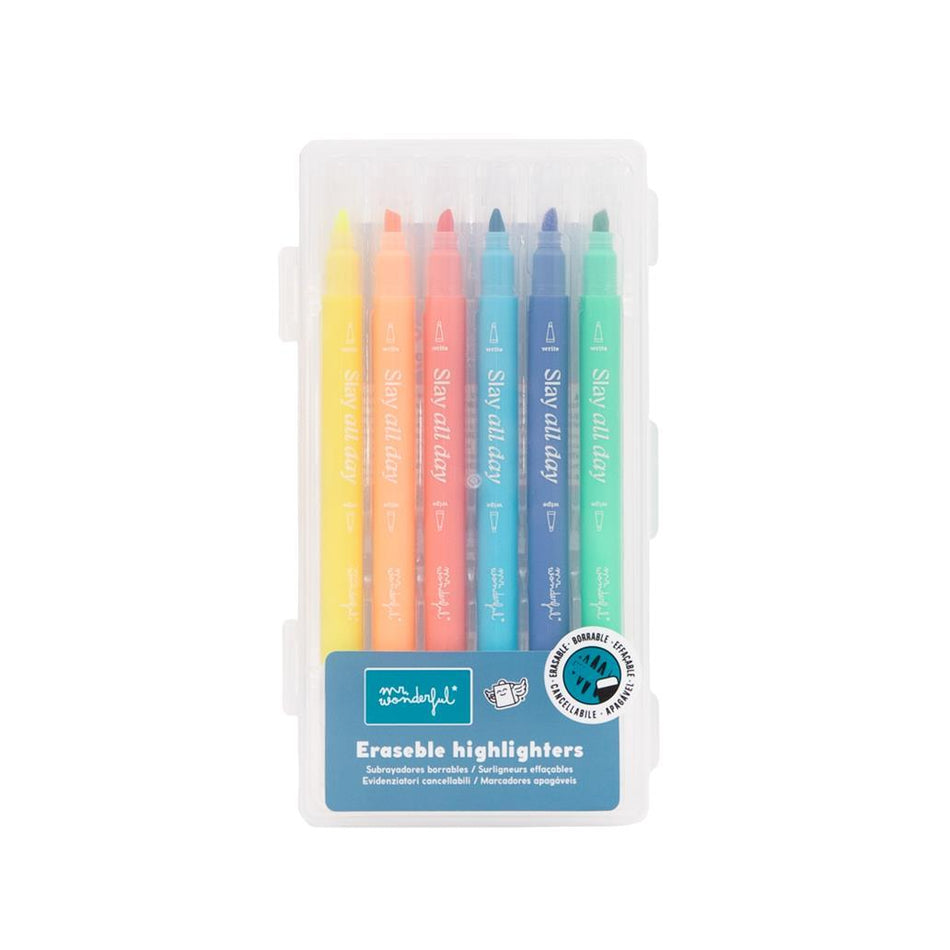 Pack de 6 Sublinhadores Apagáveis mr wonderful