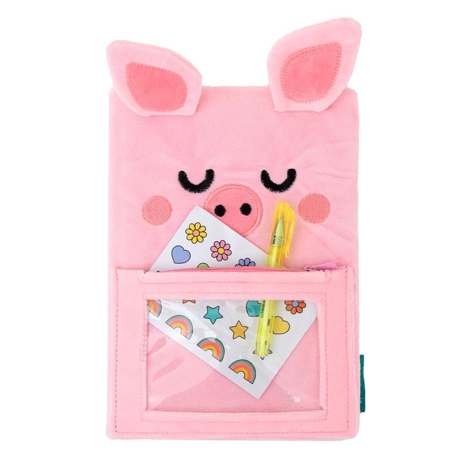 Cadeno A5 Peluche com Bolso - Porco Lazy - Mr Wonderful
