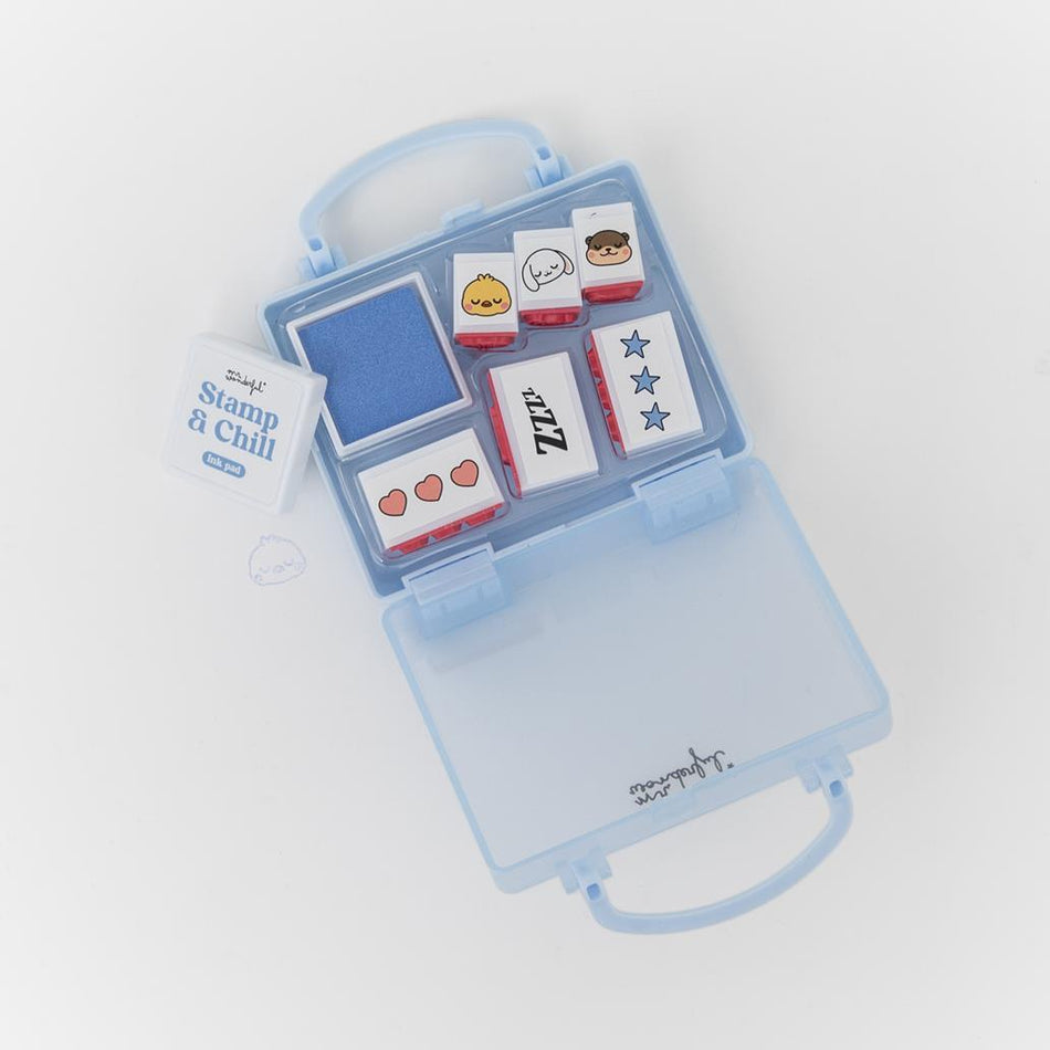 Conjunto de 6 Carimbos + almofada de tinta - Stamp & Chill Mr. Wonderful