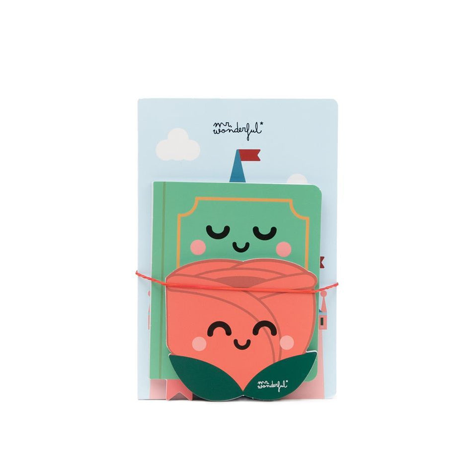 Conjunto 3 Cadernos bloco de notas com Aroma - Castelo, Livro e Rosa Mr. Wonderful