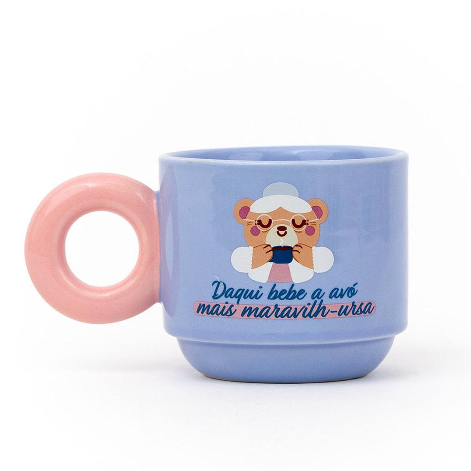 Caneca Empilhável - Daqui bebe a avó mais maravilh-ursa - Mr Wonderful