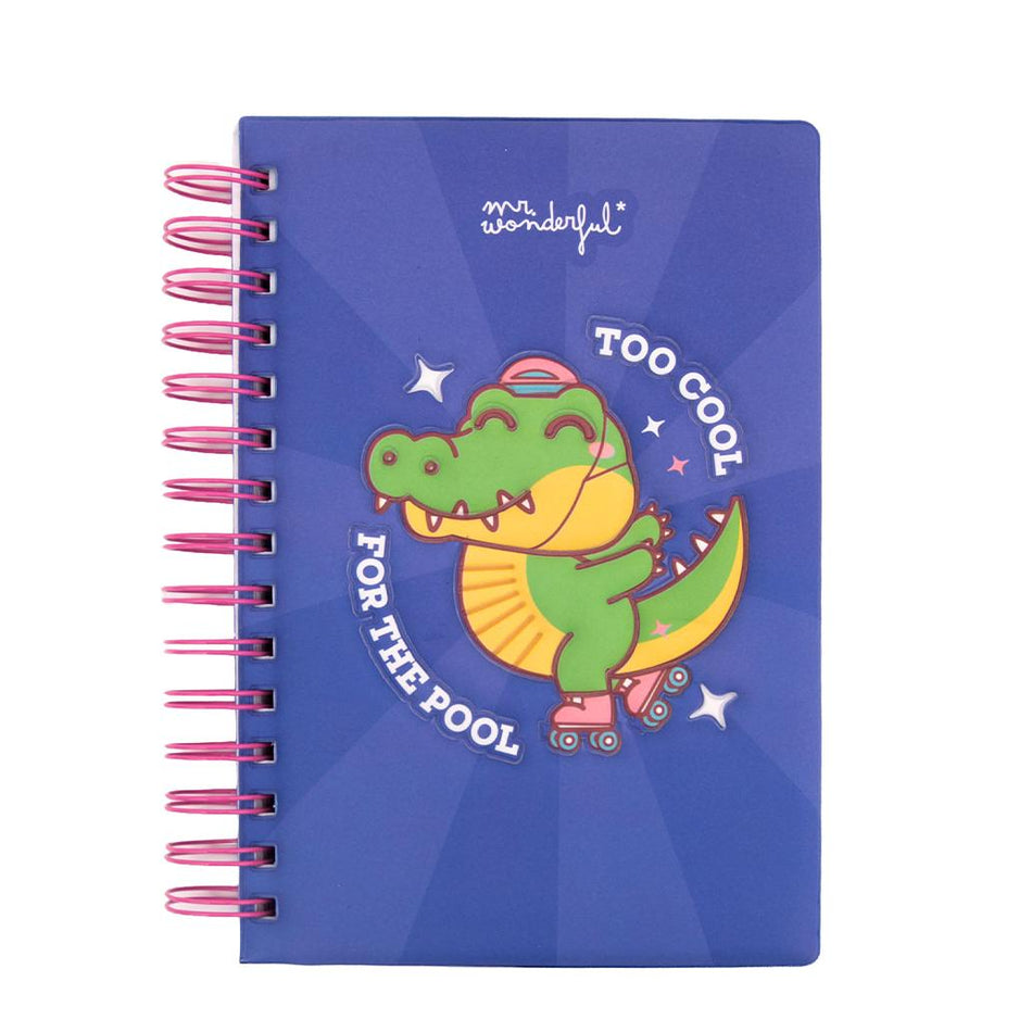 Caderno A5 Squishy Crocodilo - Too cool for the pool - Mr. Wonderful