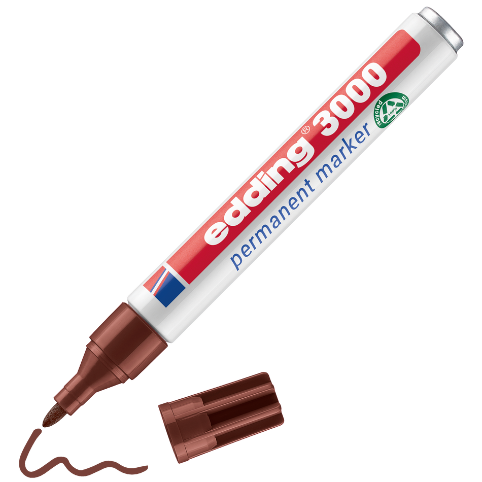 Marcador Edding 3000 Castanho