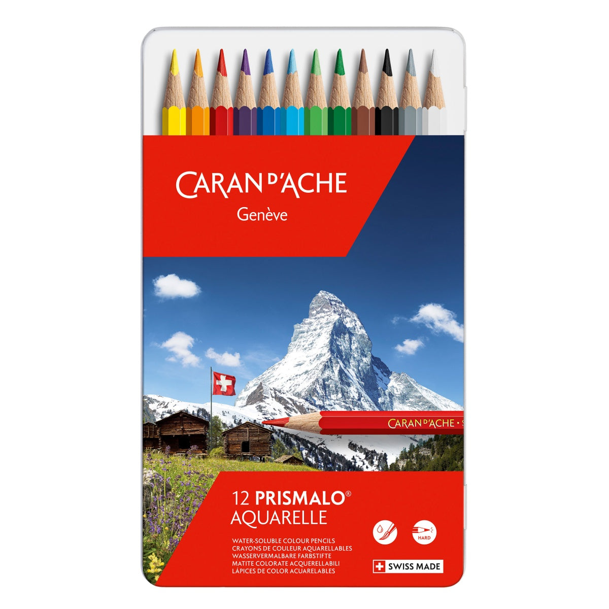 Lápis de cor aguareláveis Caran d'Ache Prismalo Aquarelle 12 cores