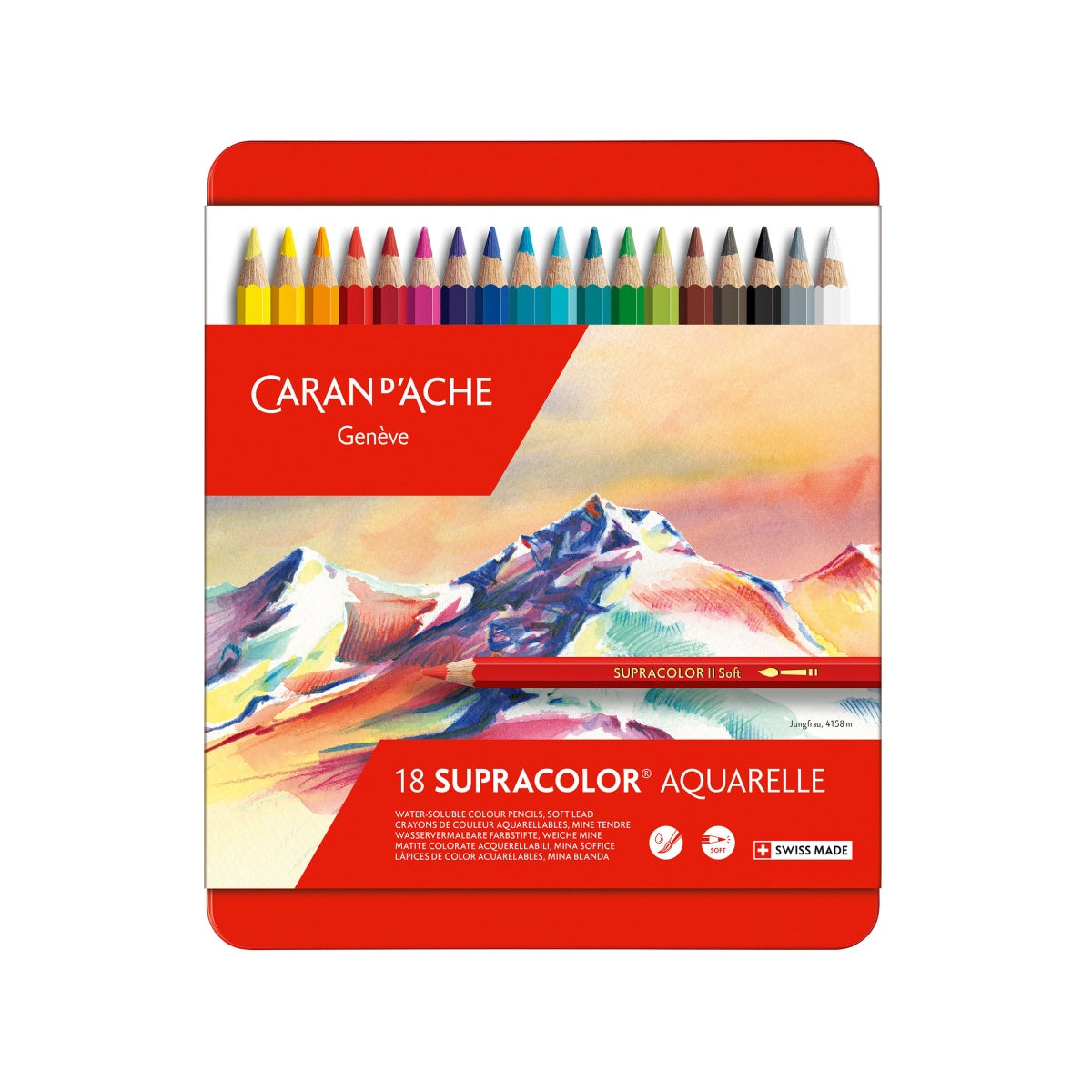 Lápis de cor aguarelável Caran d'Ache Supracolor Aquarelle 18 cores
