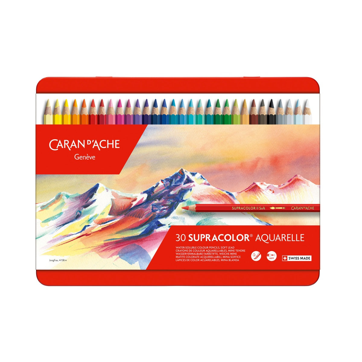 Lápis de cor aguarelável Caran d'Ache Supracolor Aquarelle 30 cores