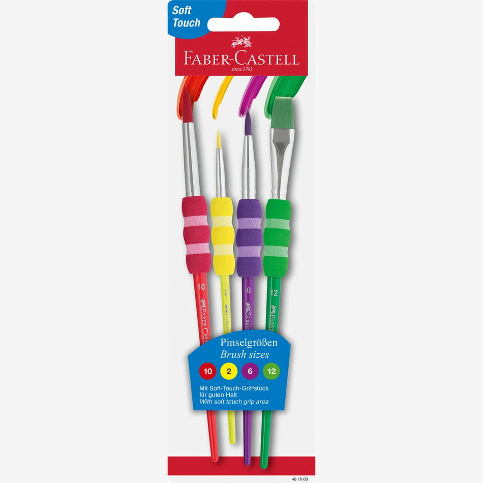 Conjunto 4 pinceis Faber-Castell Soft Touch