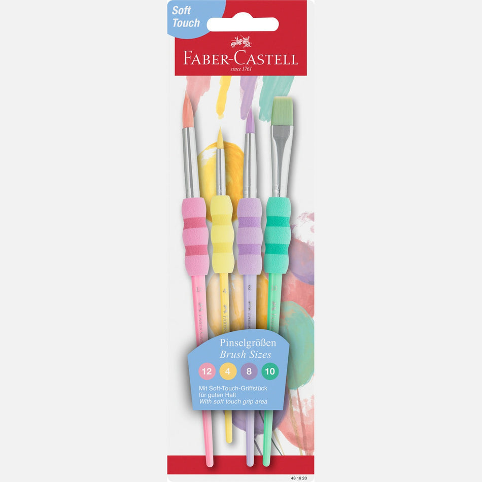 Conjunto 4 pinceis cores pastel Faber-Castell