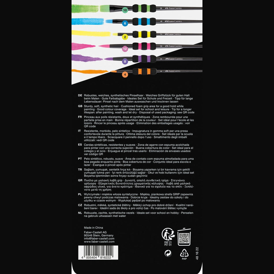 Conjunto 6 pinceis pretos Faber-Castell