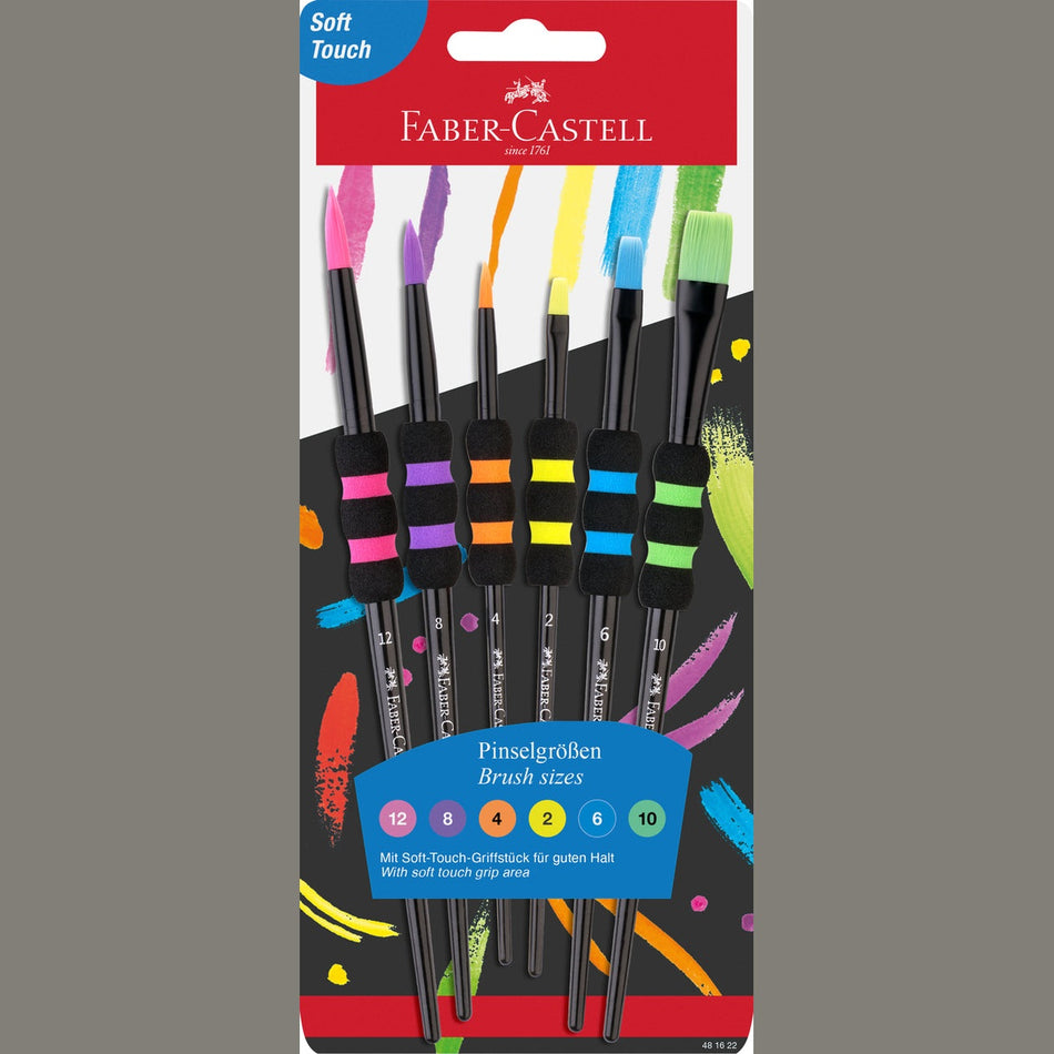 Conjunto 6 pinceis pretos Faber-Castell