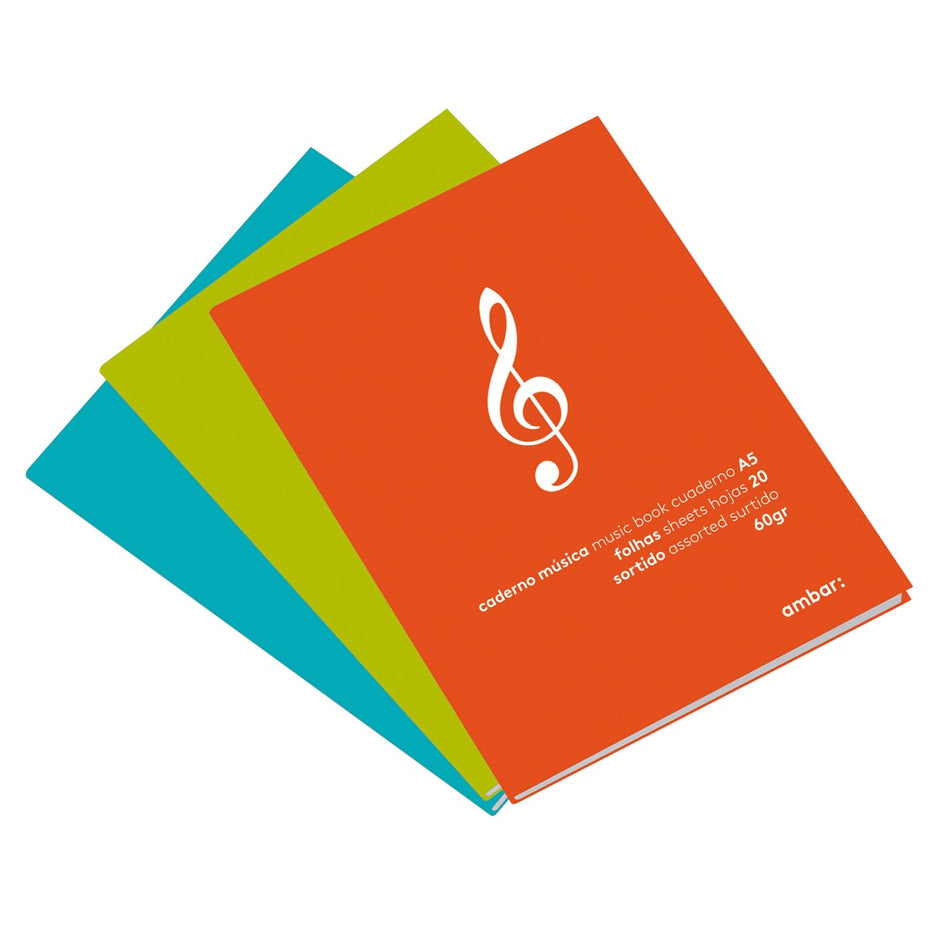 Caderno musica A5 agrafado 20FL 60G