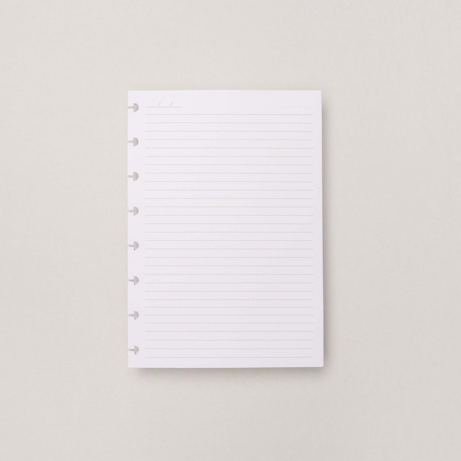 Folhas pautadas brancas A5 90g para Caderno Inteligente