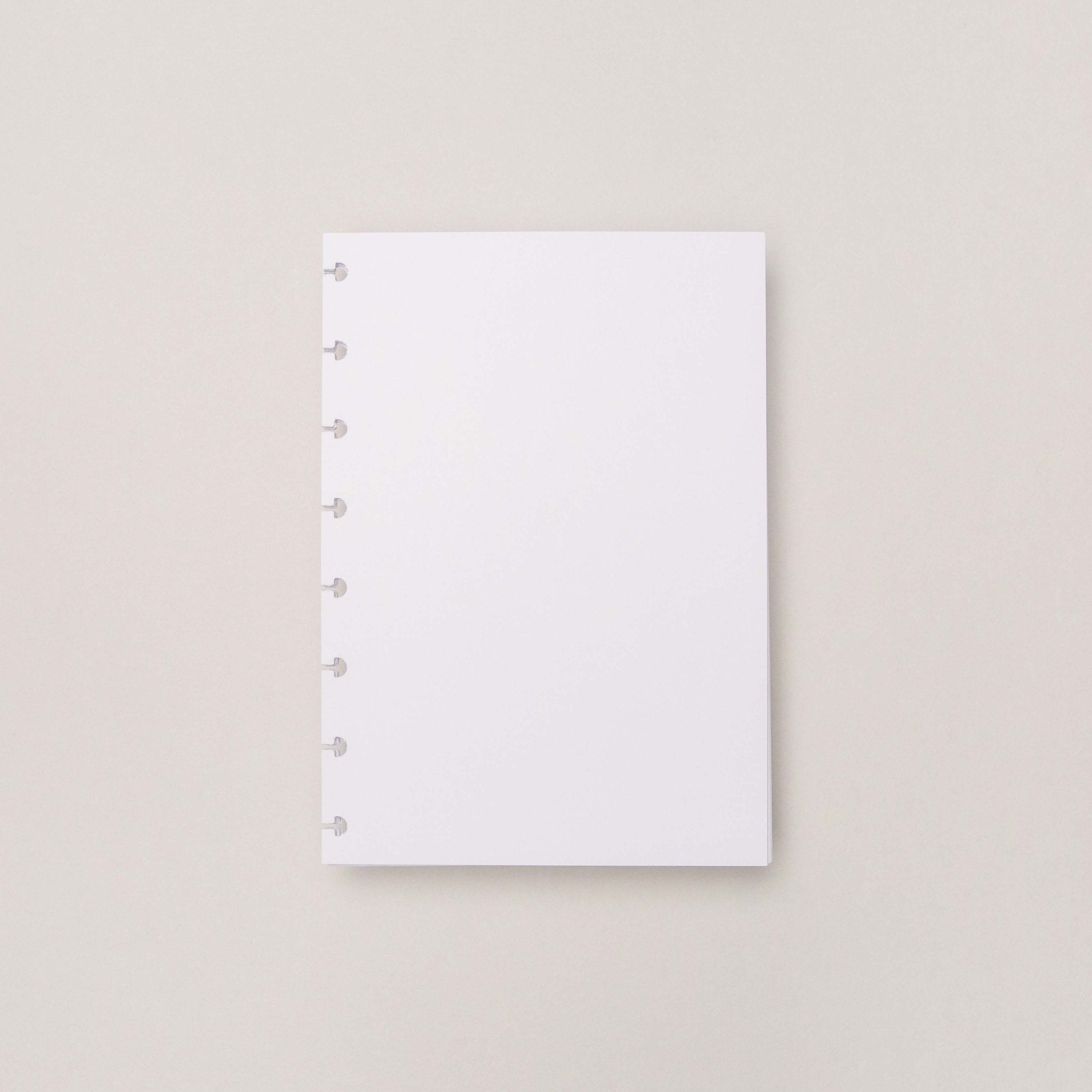 Folhas lisas brancas A5 90g para Caderno Inteligente