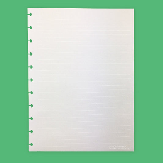 Folhas linhas brancas pautado Grande 120g para Caderno Inteligente