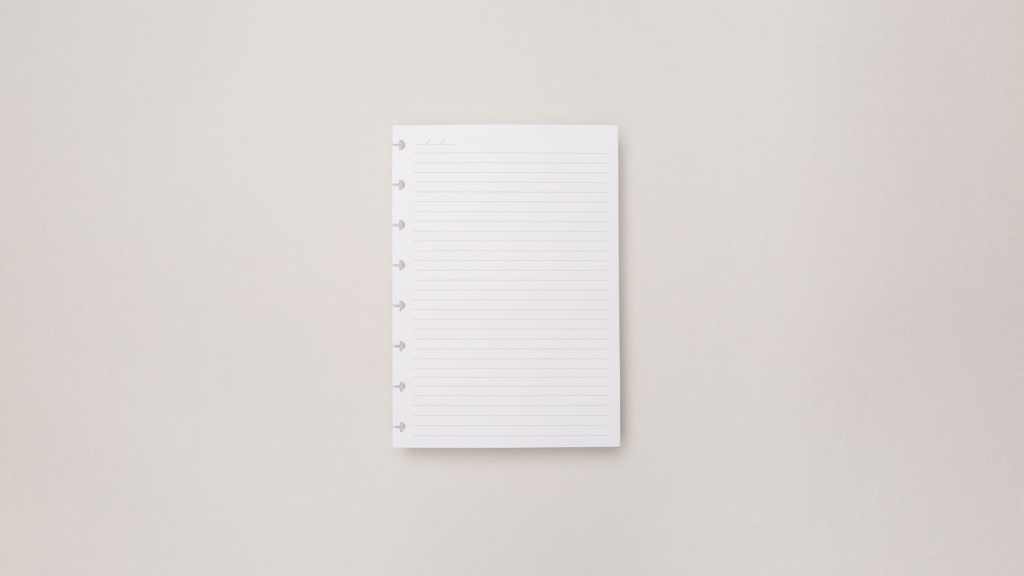 Folhas linhas brancas pautado A5 120g para Caderno Inteligente