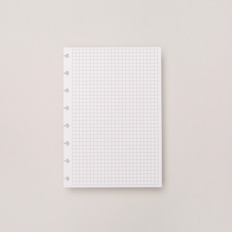 Folhas quadriculadas brancas A5 90g para Caderno Inteligente