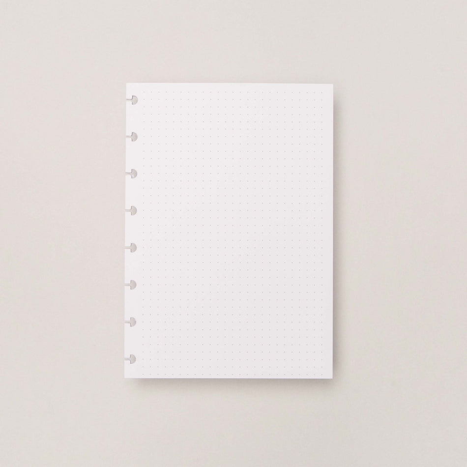 Folhas pontilhadas brancas A5 120g para Caderno Inteligente
