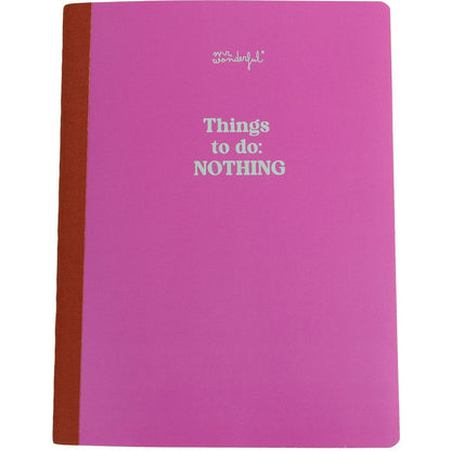 Caderno Pautado Mr Wonderful A5 Rosa - Thing To Do: Nothing