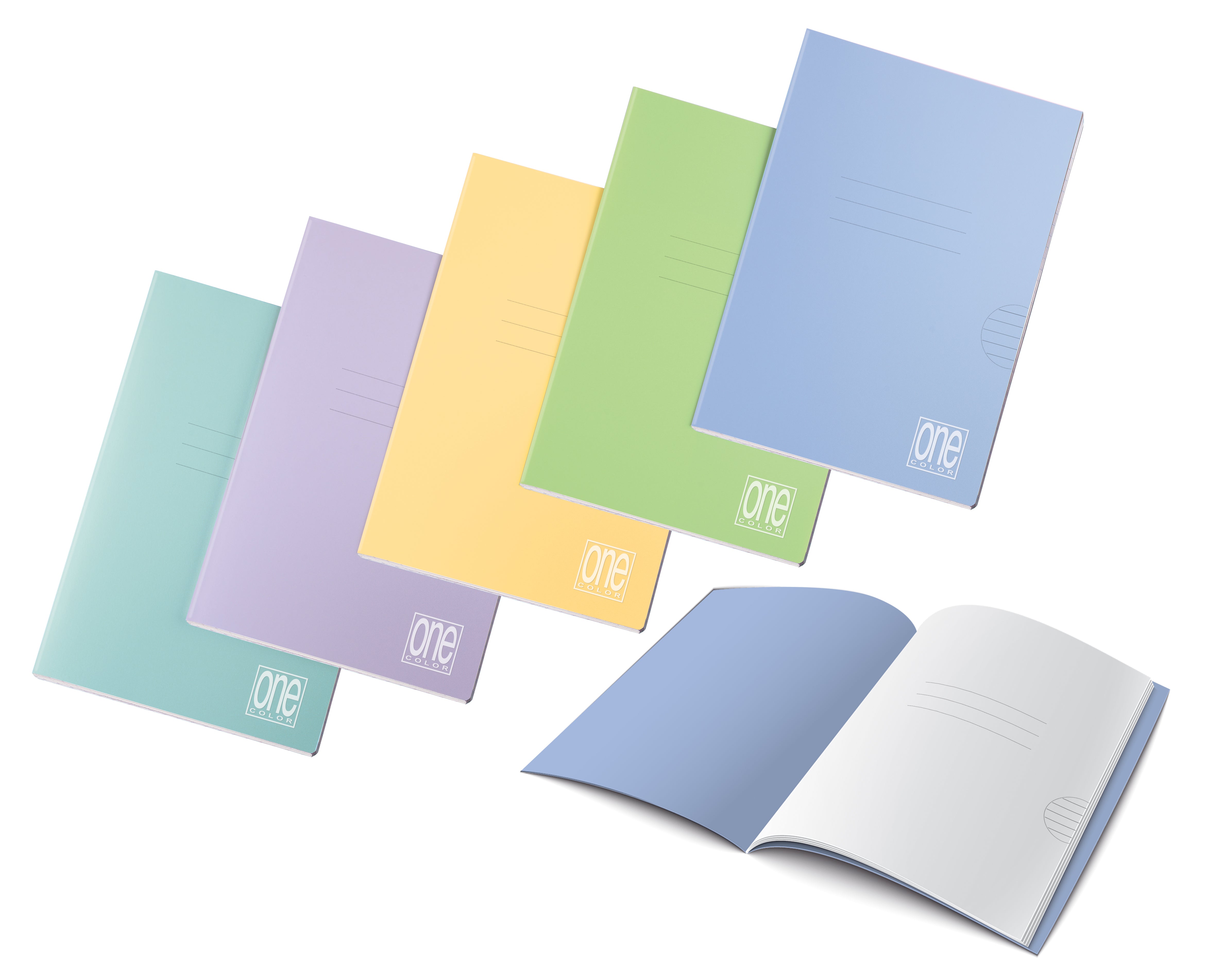 Caderno A4 Pautado Capa Plast. cores pastel Blasetti