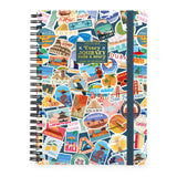 Caderno A4 Pautado de Capa Dura com Espiral Legami – Travel Stickers
