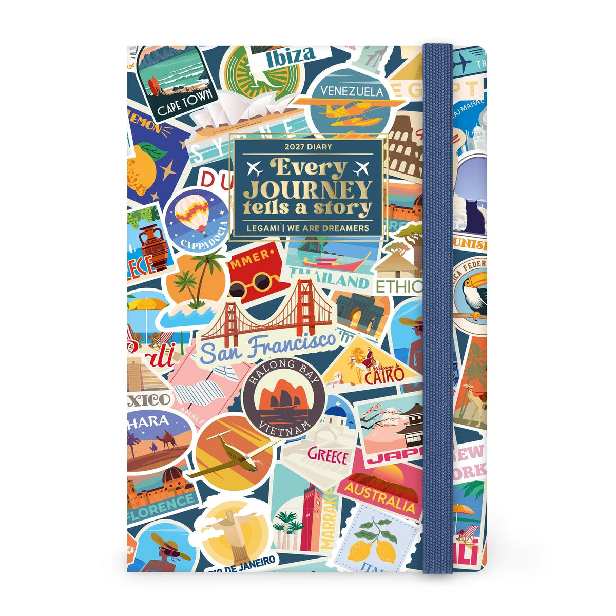 Agenda Semanal 2027 Legami Travel Stickers – Medium | 12 x 18 cm