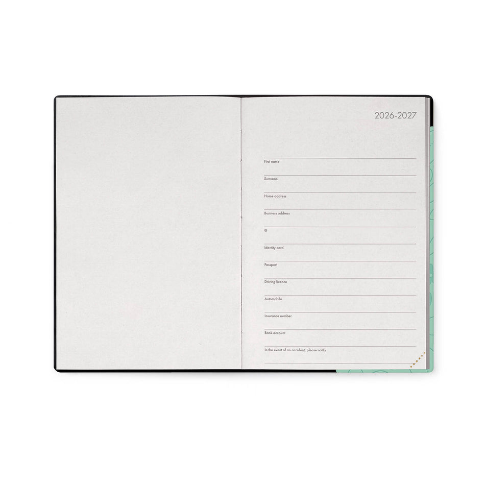 Agenda Legami 16 meses Media - Semanal - Botanic Garden