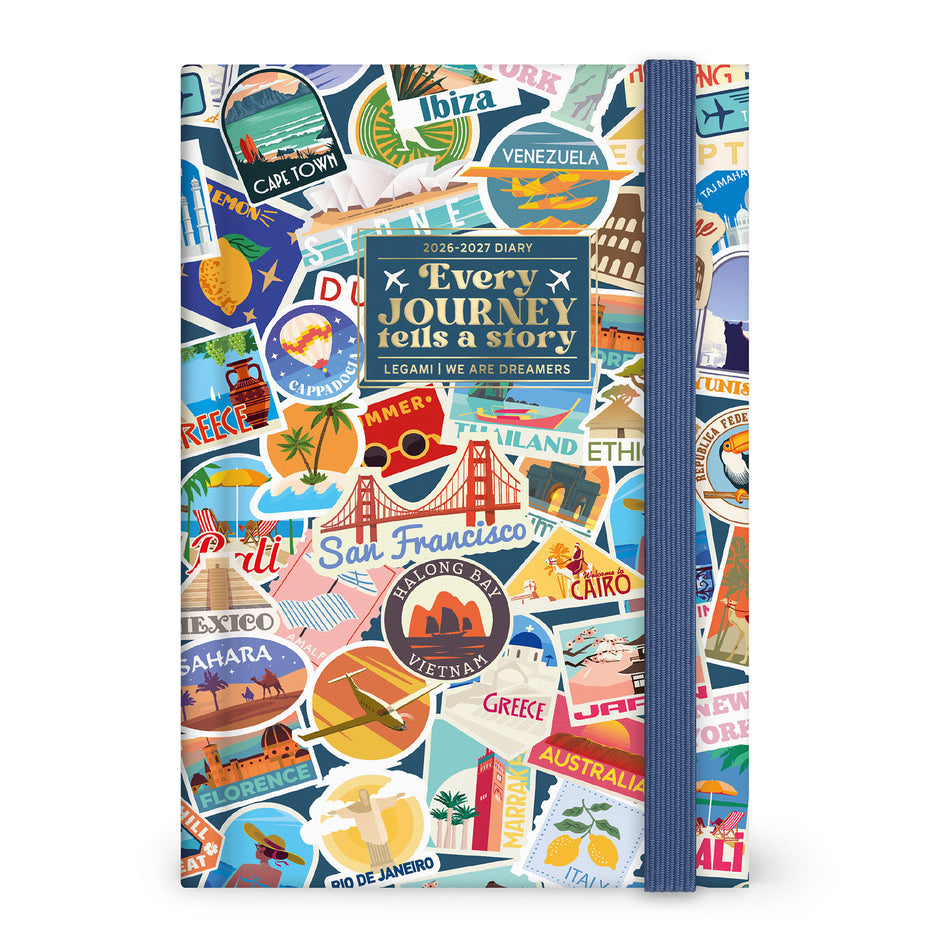 Agenda Legami 16 meses Diaria - Travel Stickers