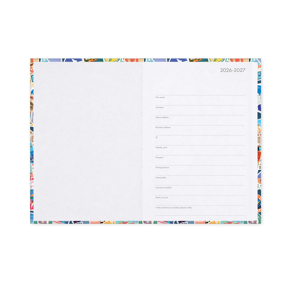 Agenda Legami 16 meses Diaria - Travel Stickers