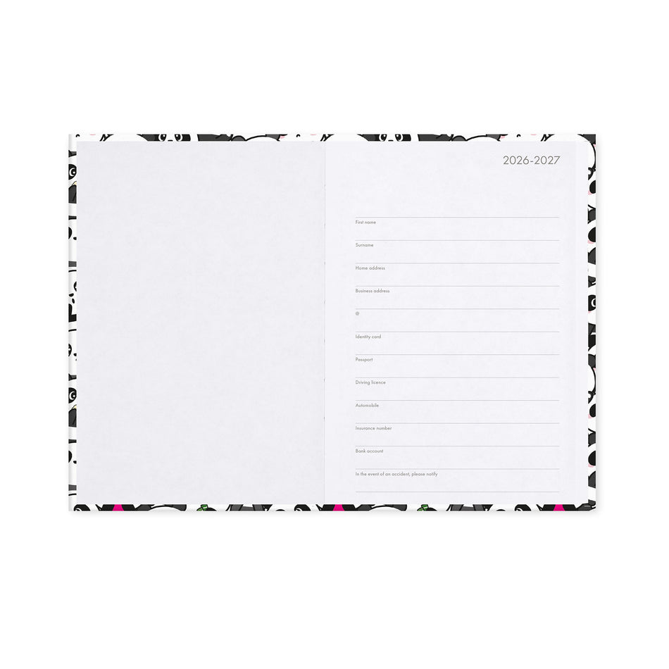 Agenda Legami 16 meses Diária -Média- Panda
