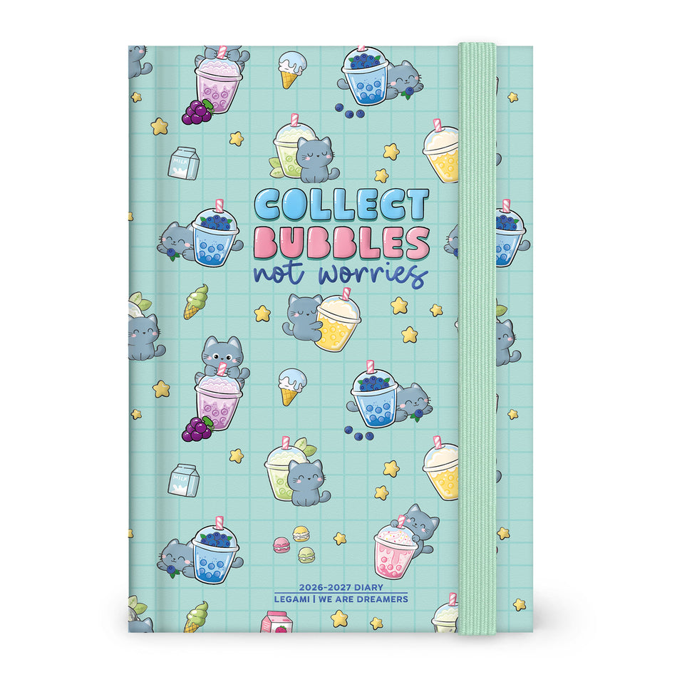 Agenda Legami 16 meses Diária -Média- Gato Bubble Tea