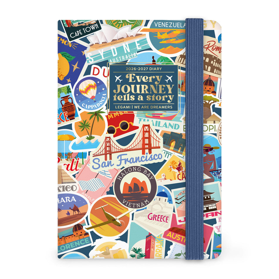 Agenda Legami 16 meses Semanal -Pequena- Travel Stickers