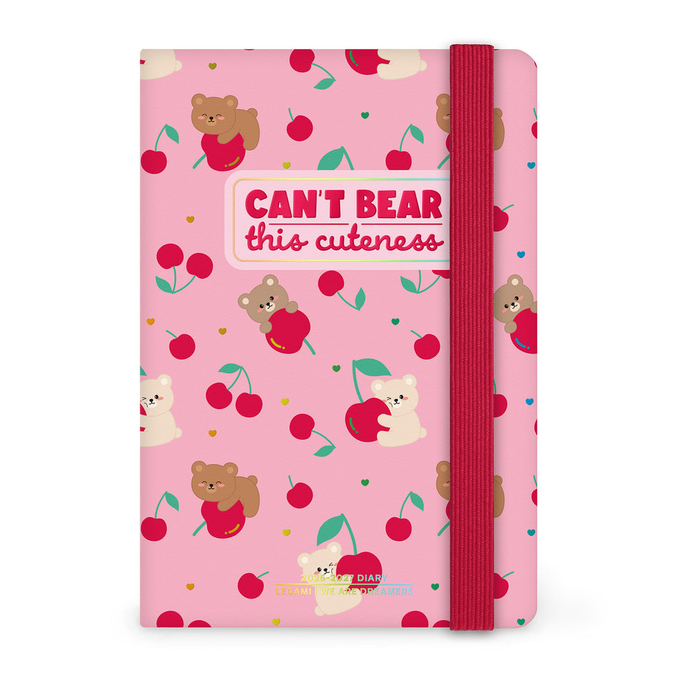 Agenda Legami 16 meses Semanal -Pequena- Urso Cereja Rosa