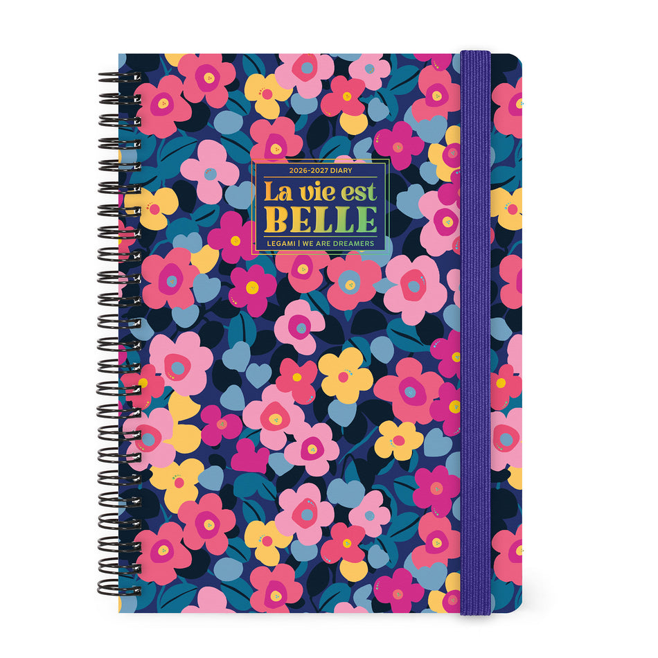 Agenda Legami 16 meses Semanal -Grande Espiral- Flores