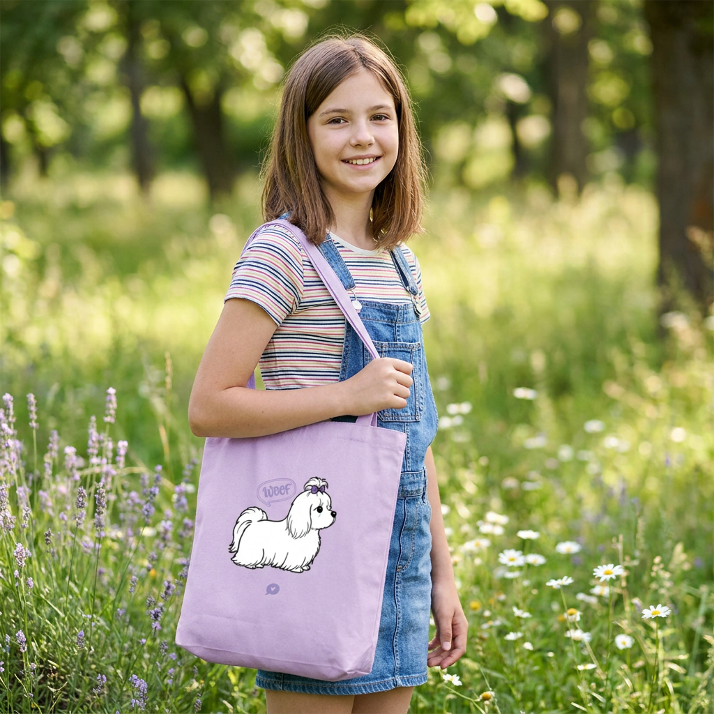 Saco de tecido Lovely Story – Fluffy Friend – Lilás