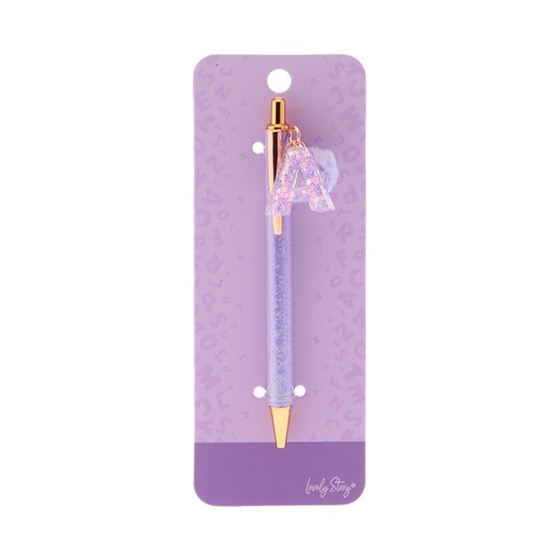 Caneta com letra Lovely Story — Roxo / A