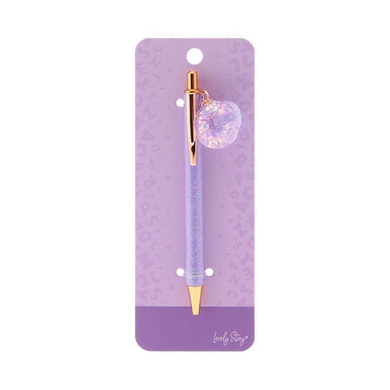 Caneta com letra Lovely Story — Roxo / C