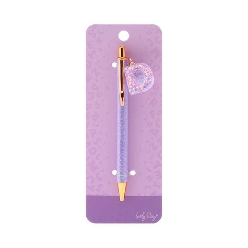 Caneta com letra Lovely Story — Roxo / D