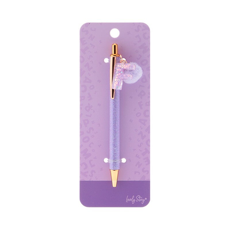 Caneta com letra Lovely Story — Roxo / F