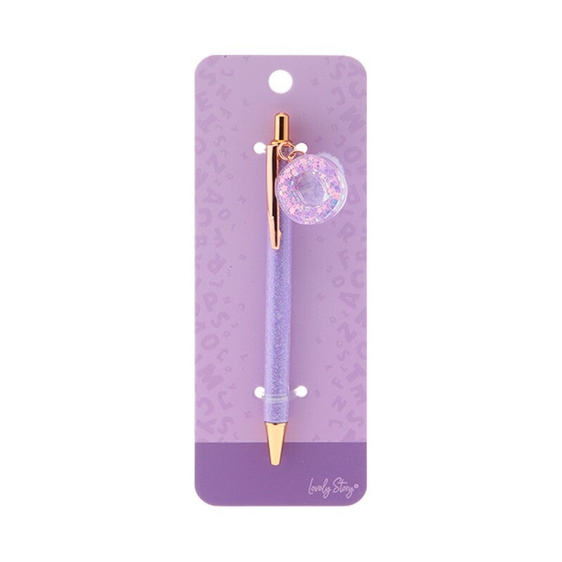 Caneta com letra Lovely Story — Roxo / O
