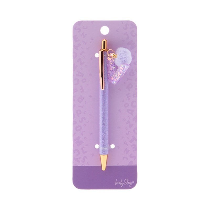 Caneta com letra Lovely Story — Roxo / V