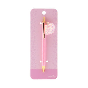 Caneta com letra Lovely Story — Rosa / B