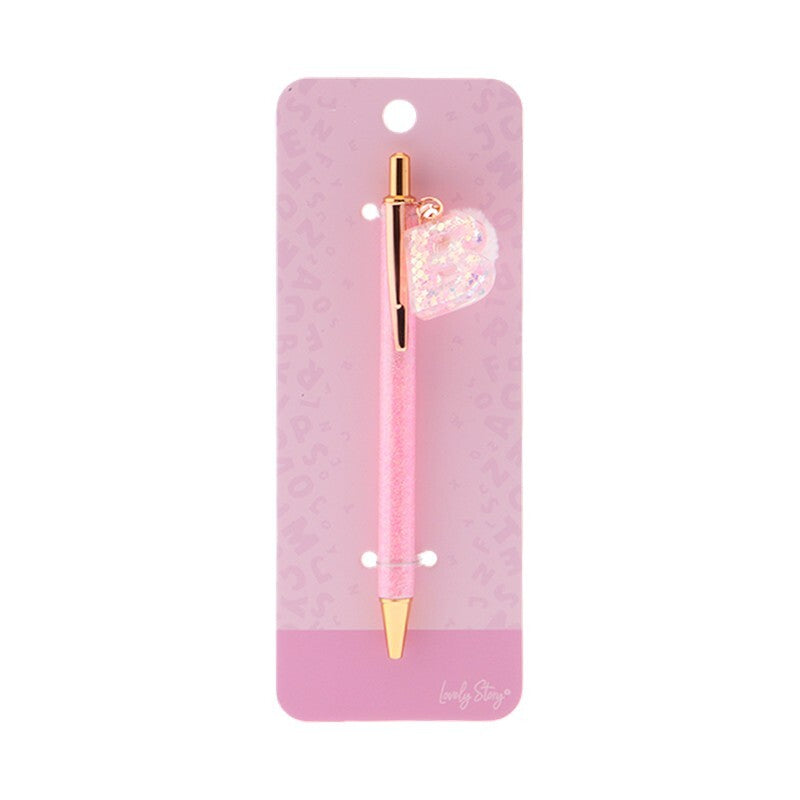 Caneta com letra Lovely Story — Rosa / B