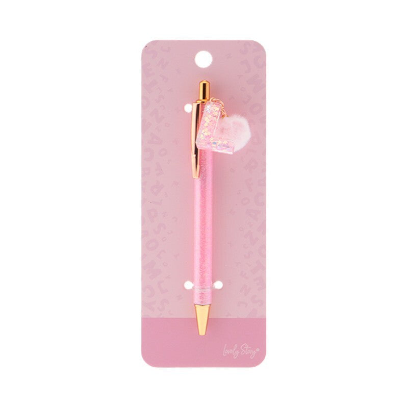 Caneta com letra Lovely Story — Rosa / L