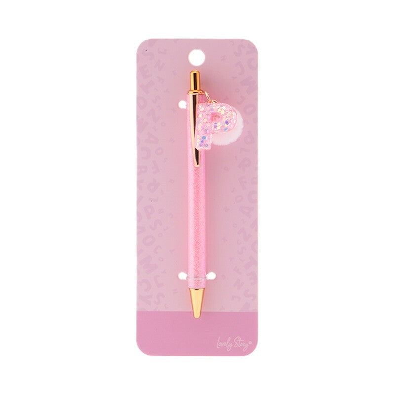 Caneta com letra Lovely Story — Rosa / P