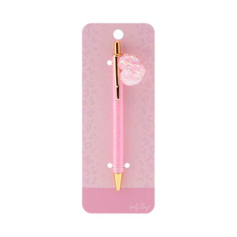 Caneta com letra Lovely Story — Rosa / S