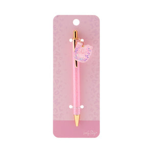 Caneta com letra Lovely Story — Rosa / U